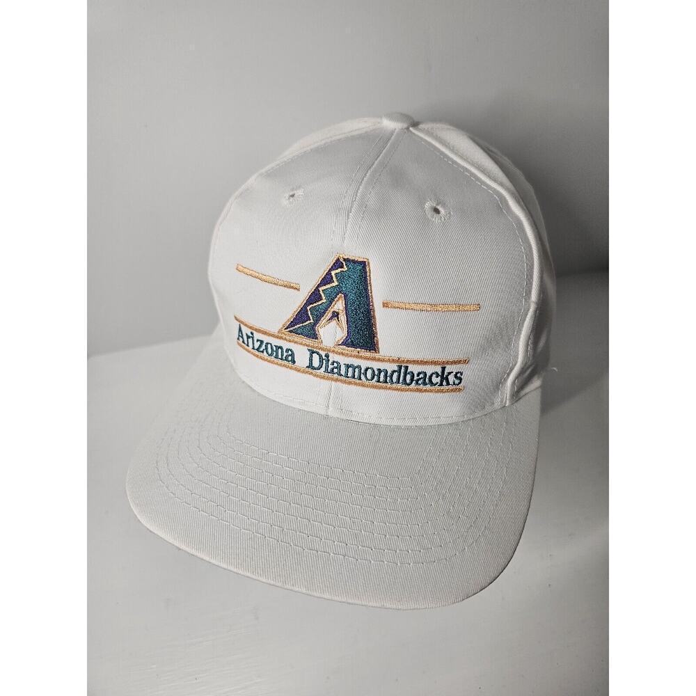 Vintage Arizona Diamondbacks The Game Split Bar Snapback Cap Hat White MLB